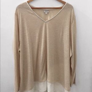 Avenue Cream Long Sleeve Blouse
